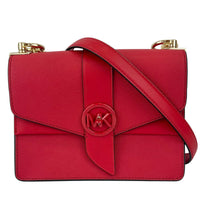 Greenwich Small Saffiano Leather Crossbody Bag Red