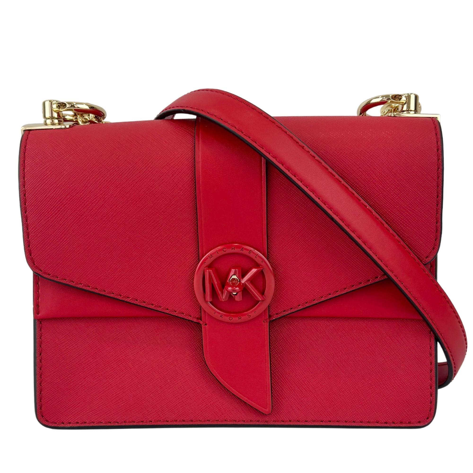 Greenwich Small Saffiano Leather Crossbody Bag Red