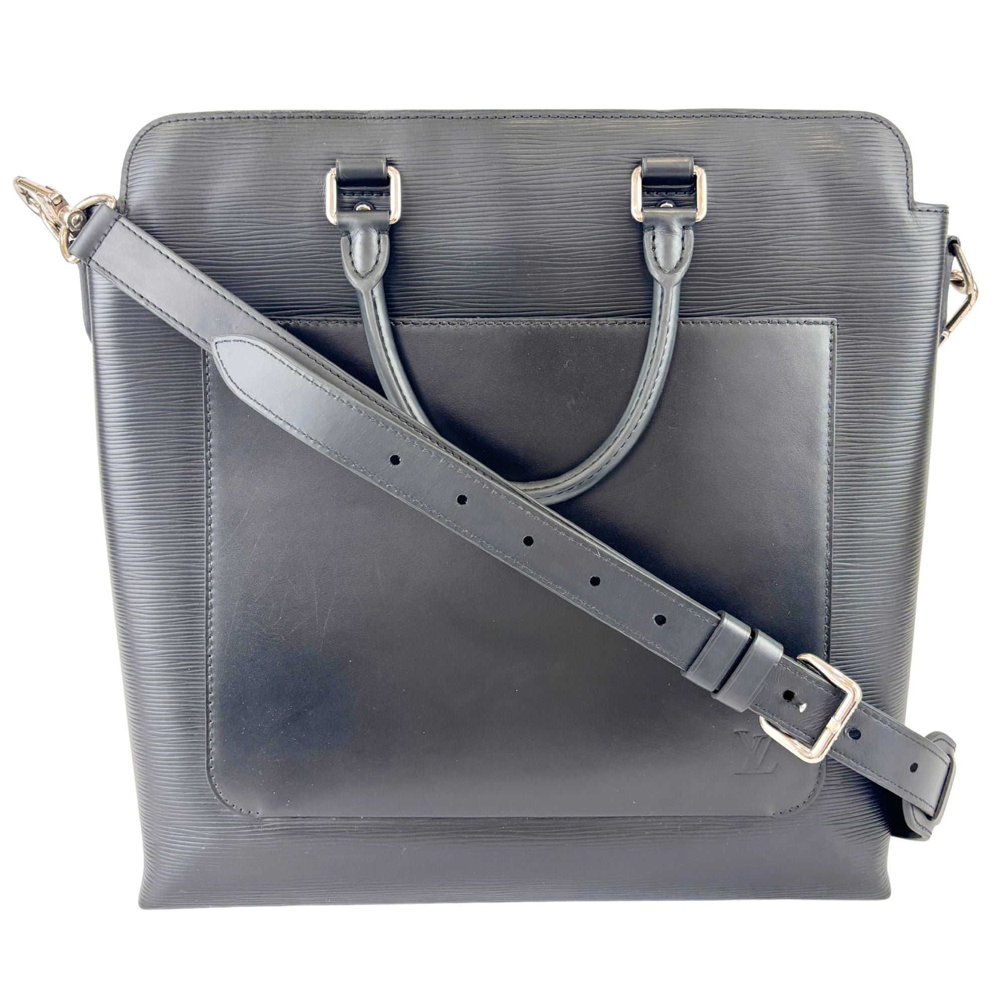 Brooks Epi Leather Tote Bag Black