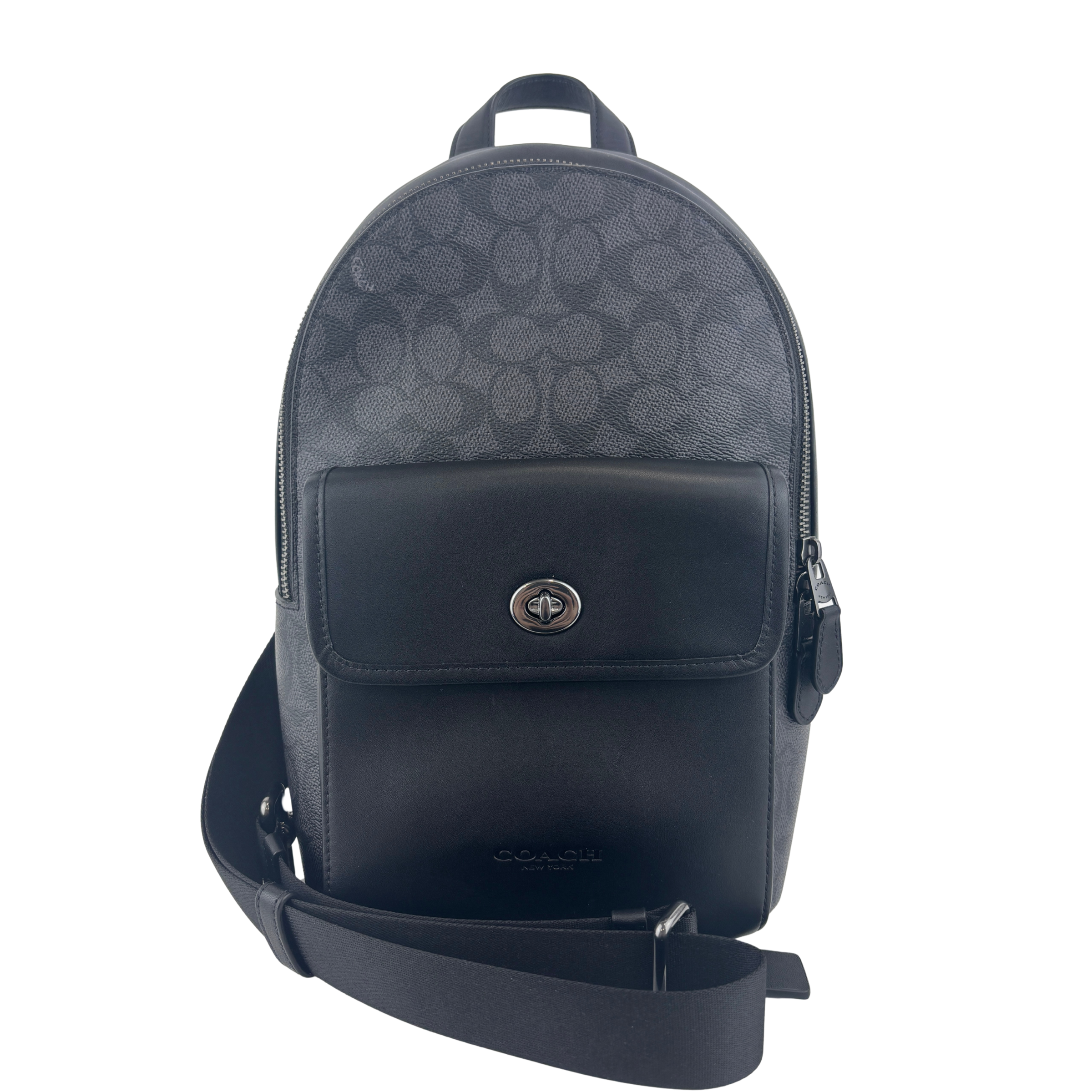 Turnlock Sling Pack Black in Signature Canvas