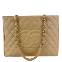 GST Tote in Beige Caviar GHW