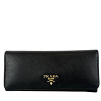 1M1132 Black Saffiano Metal Leather Continental Wallet