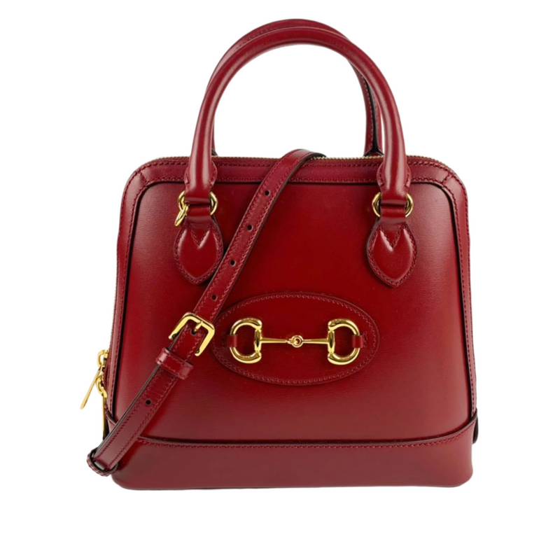 1955 Horsebit Red Top Handle Shoulder Bag&nbsp;