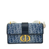 30 Montaigne East-West Bag with Chain in Blue Dior Oblique Jacquard