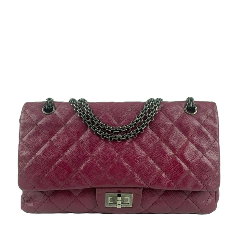 2.55 Classic Large Reissue 227 Plum Caviar Flap Bag RHW