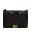 Large Boy Bag in Black Caviar RGHW