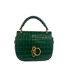 Small Amberley Satchel Green Calfskin Crocodile Embossed