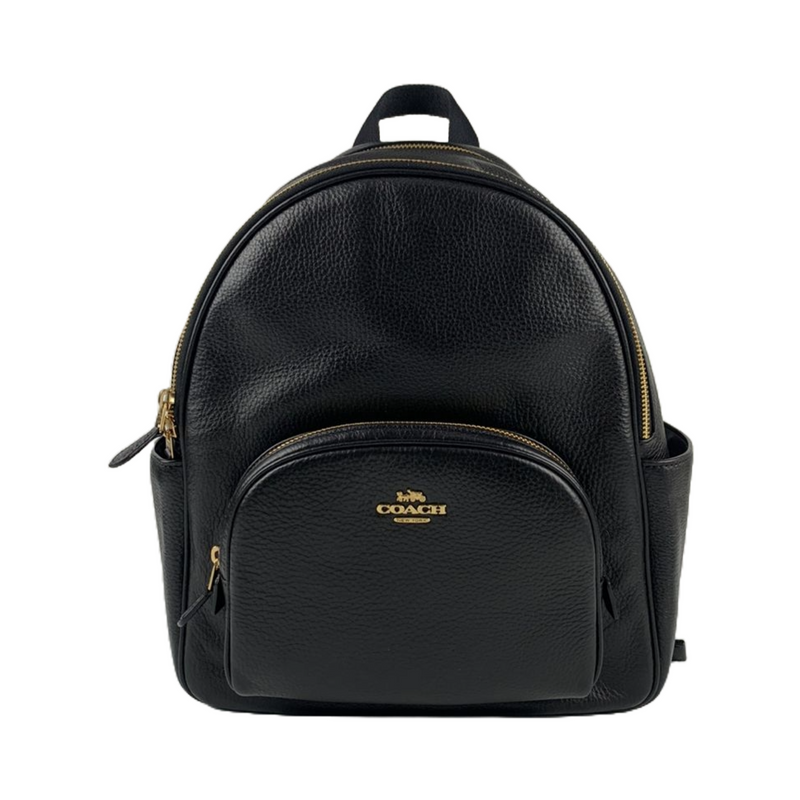 Black Leather Court Backpack