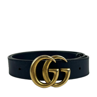 414516 Double G Navy Leather Belt&nbsp;