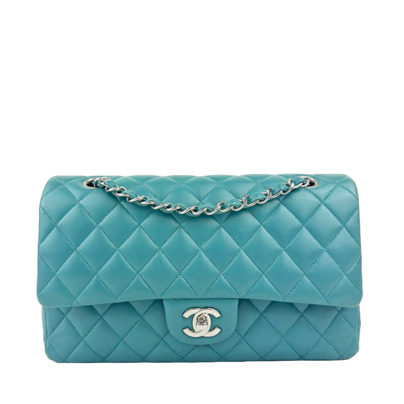 Classic Medium Flap in Turquoise Lambskin SHW