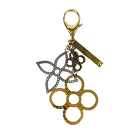 Gold Tone Metal Tapage Bag Charm &amp; Key Holder