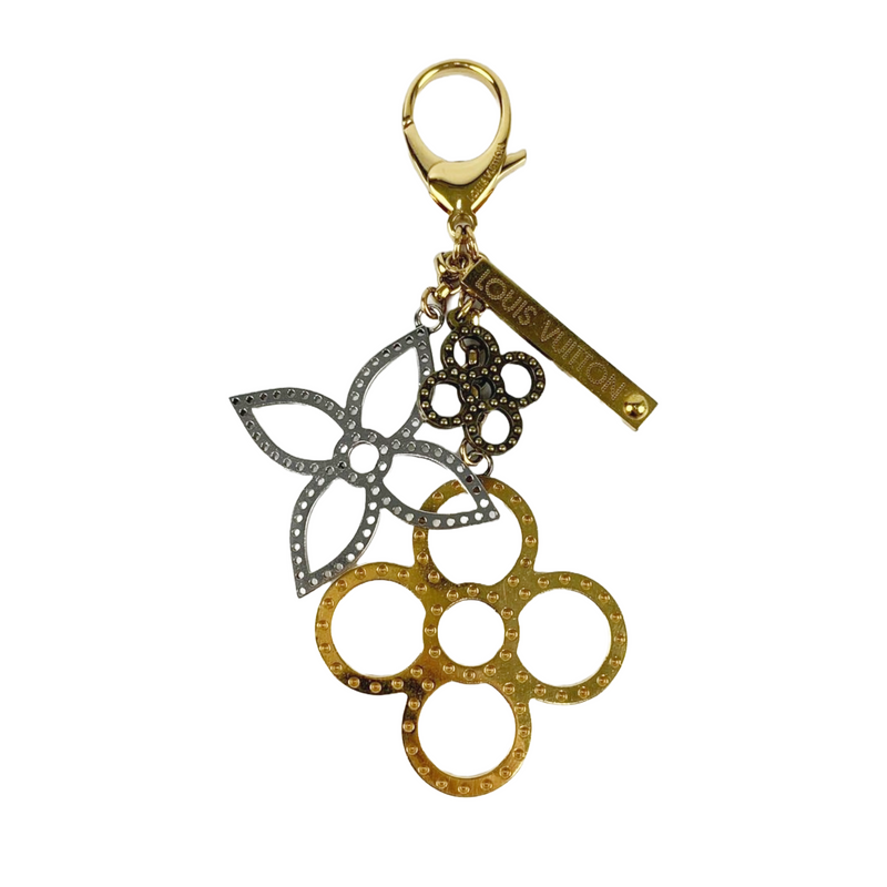 Gold Tone Metal Tapage Bag Charm &amp; Key Holder