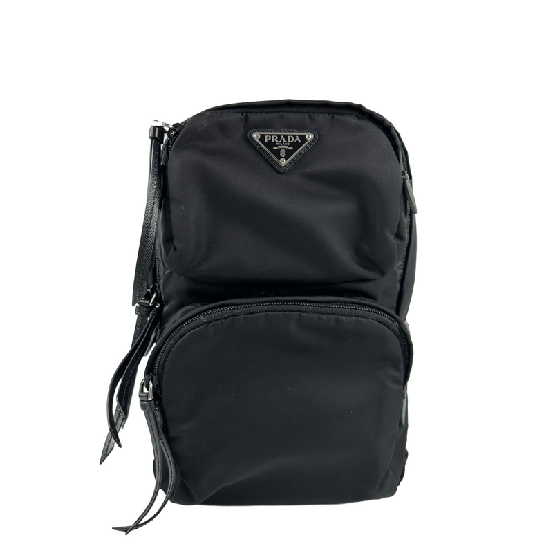 Re-Nylon and Saffiano Leather Backpack