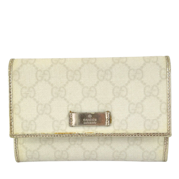 White GG Coated Canvas Wallet