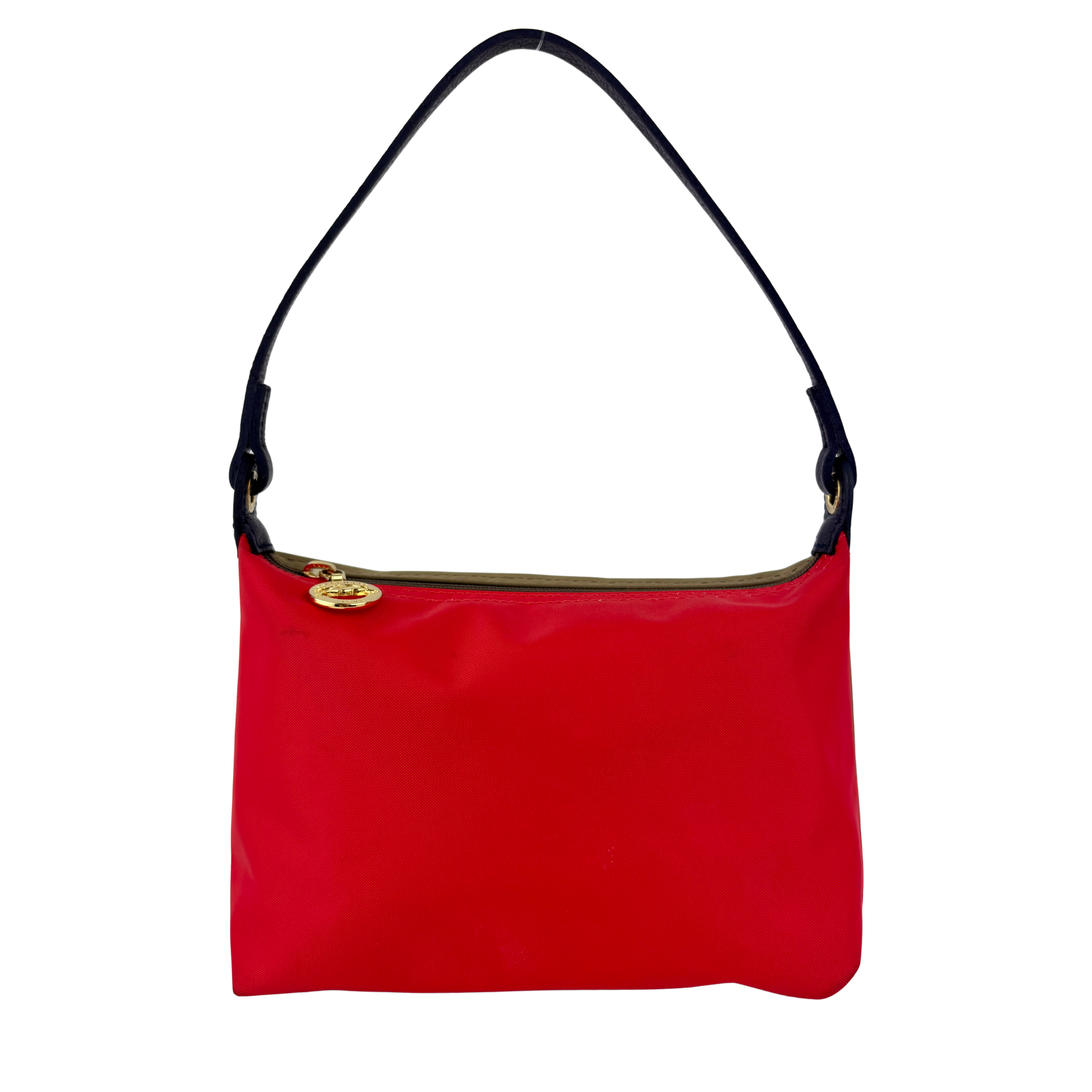 Le Pliage Re-Play Red/Khaki Nylon Top Handle Bag - Glampot