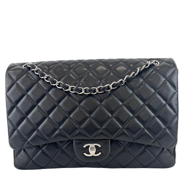 Maxi Flap Lambskin Black SHW