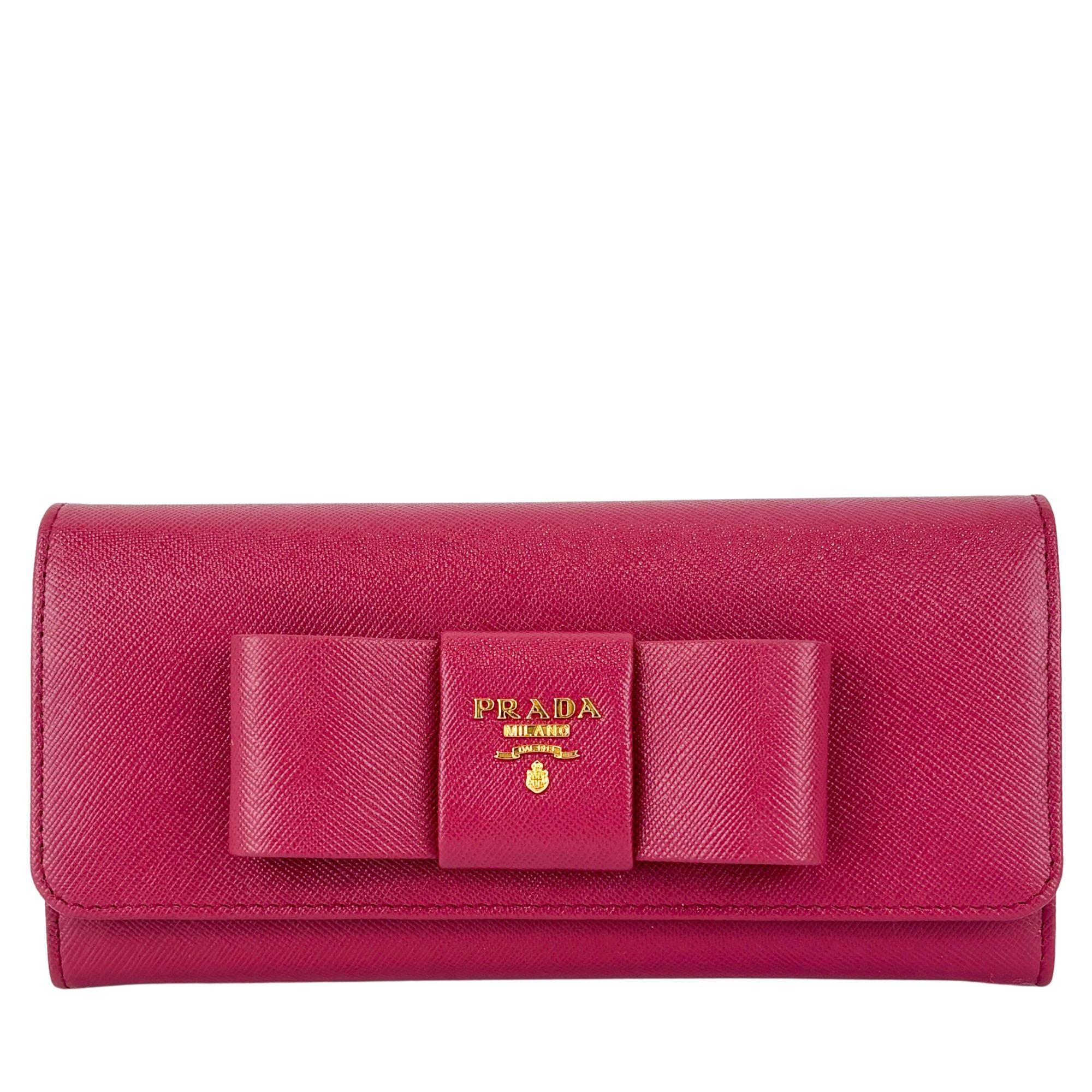 1M1132 Saffiano Fuoco Ibisco Bow Continental Wallet