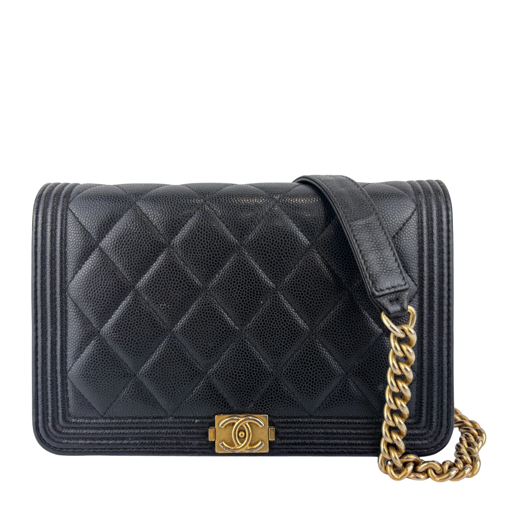 AP1117 Boy Wallet on Chain Black Caviar GHW