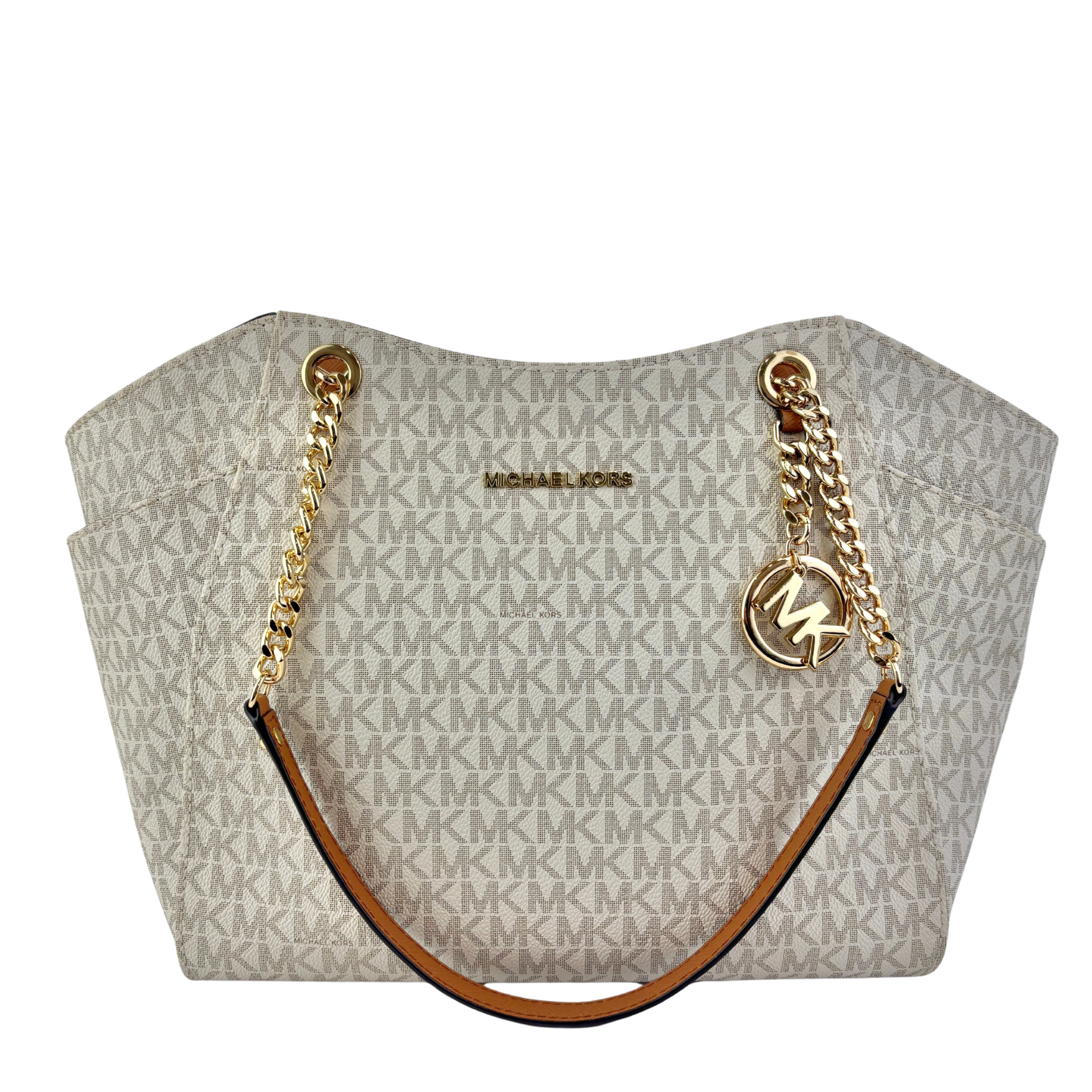 Jet Set Large Signature Vanilla Logo Shoulder Bag