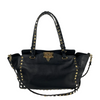 Black Small Rockstud Trapeze Tote