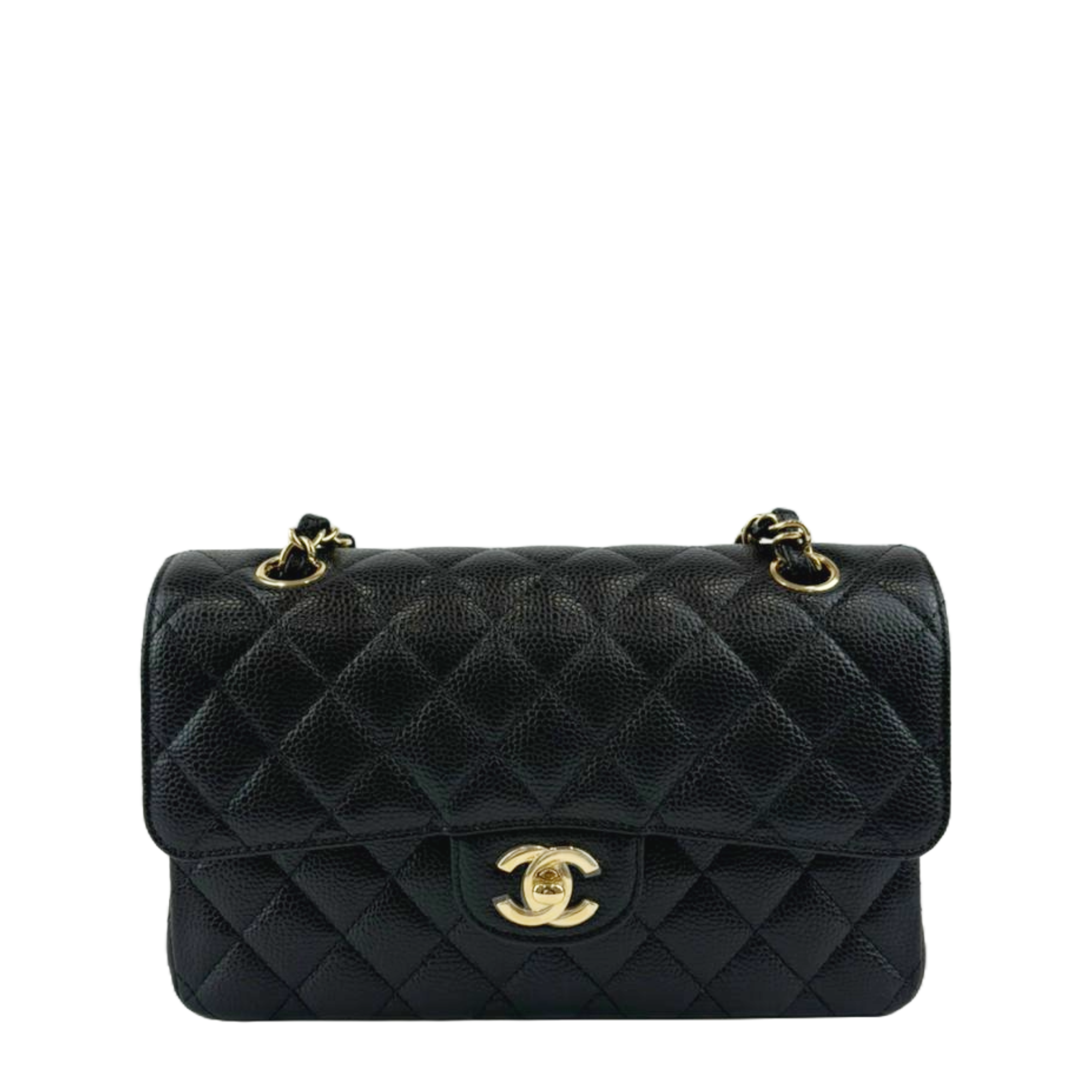A01113 Small Classic Flap Black Caviar GHW (Cash Price in