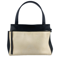 Edge Black / Beige Top Handle Calfskin Bag