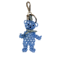 1ARD30 Bear Keychain Beaded Blue - Glampot