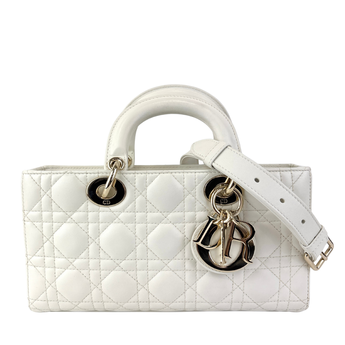 Medium Lady D-Joy Bag in Latte Cannage Lambskin 10-MA-1221 - Glampot