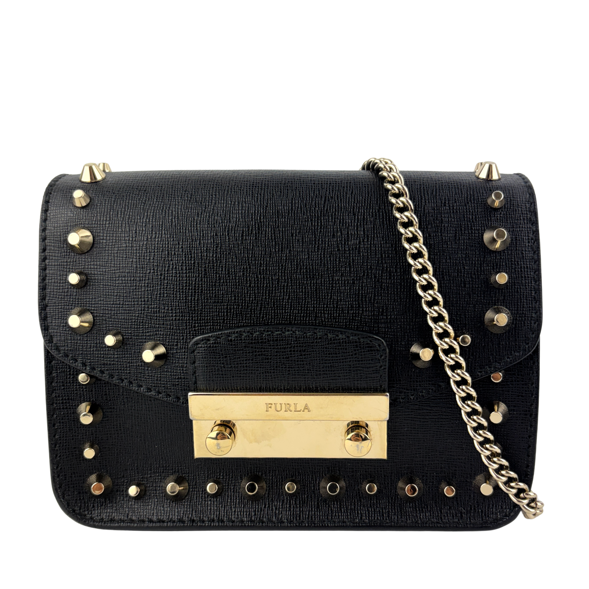 Metropolis Mini Studded Black Bag - Glampot