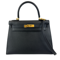 Kelly 28 Sellier Black Epsom GHW