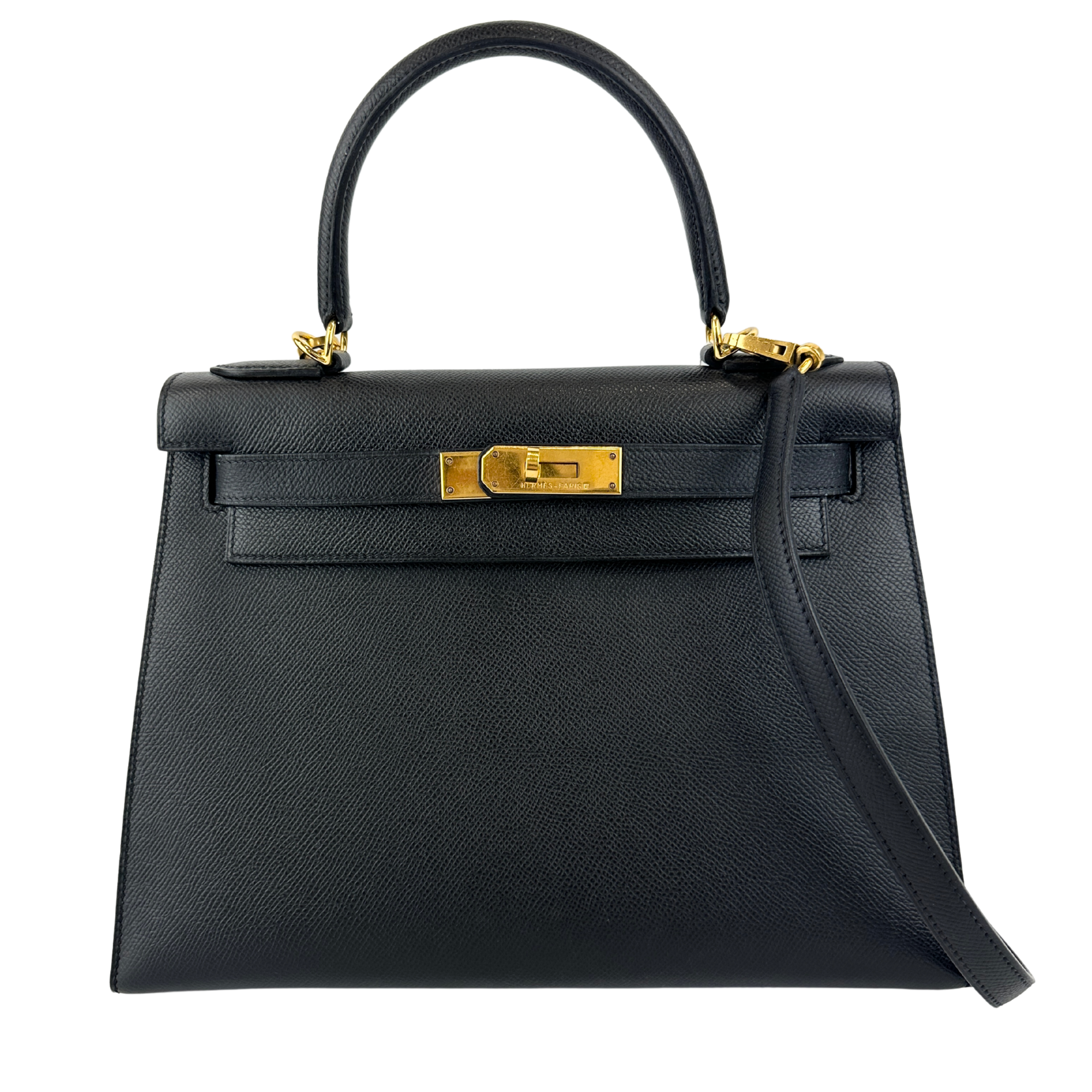 Kelly 28 Sellier Black Epsom GHW