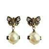 Butterfly with Pearl Drop Earrings