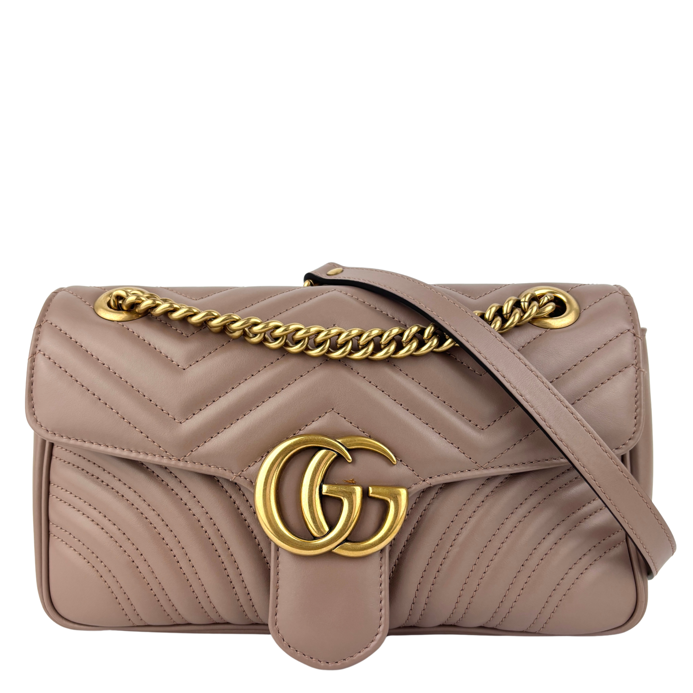 443497 GG Marmont Medium Shoulder Bag Taupe