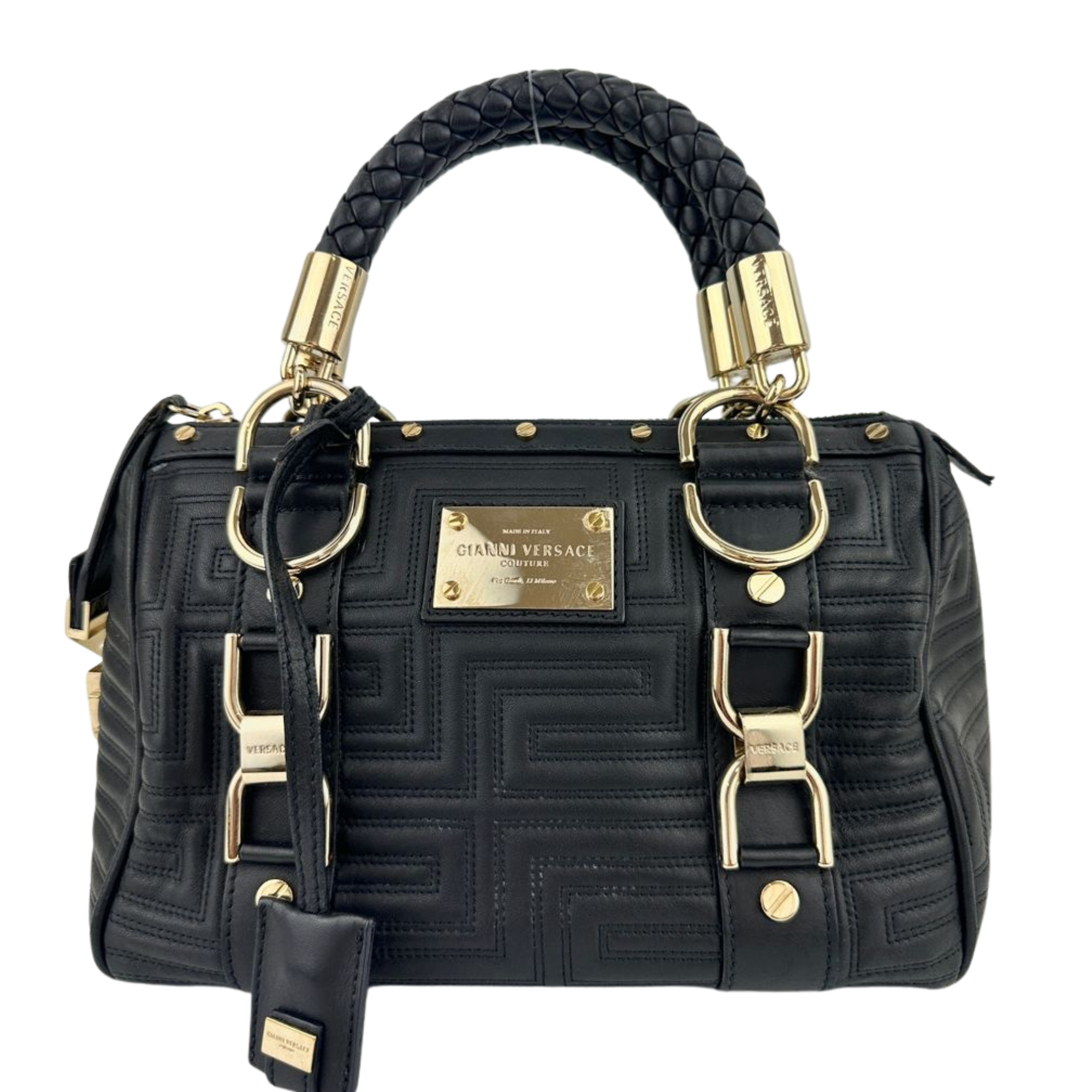 Small Snap Out of It Black Leather Satchel Bag