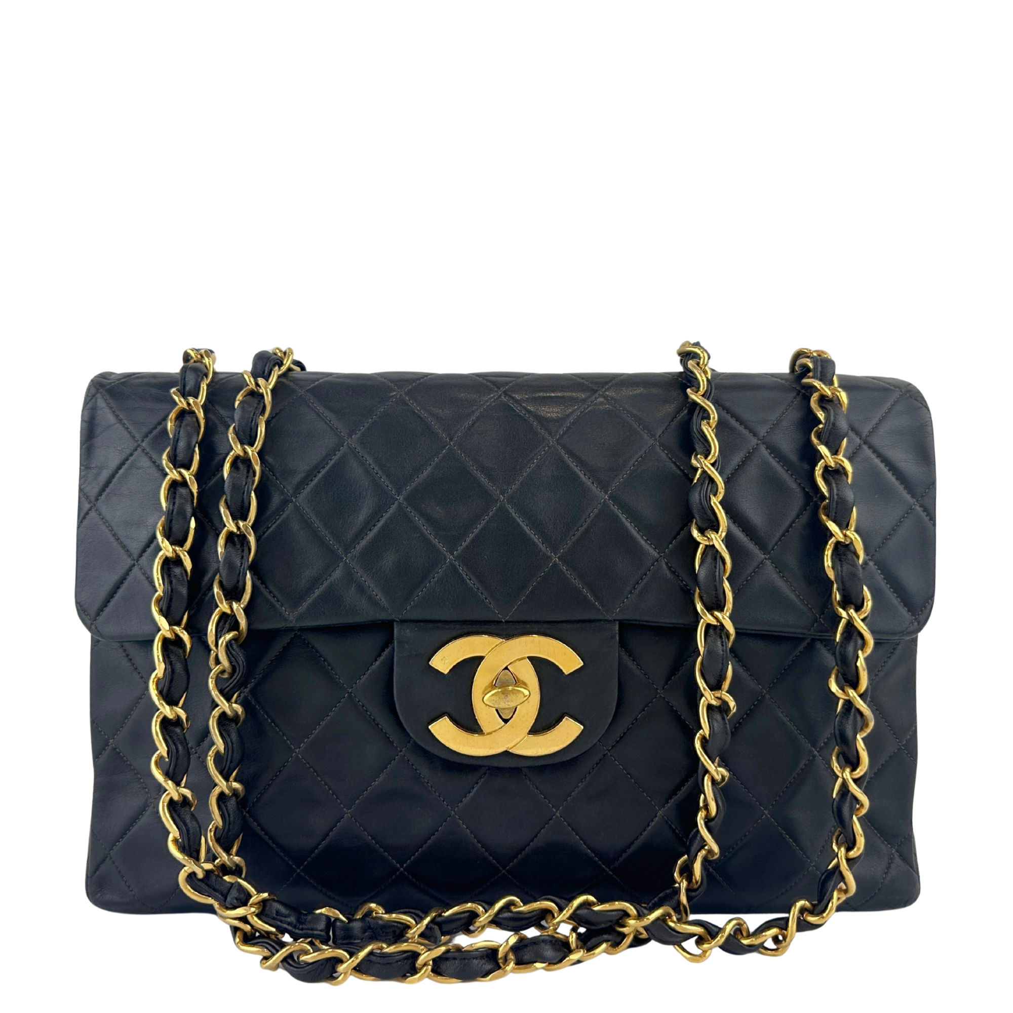 Vintage Maxi Lambskin Single Flap Bag GHW