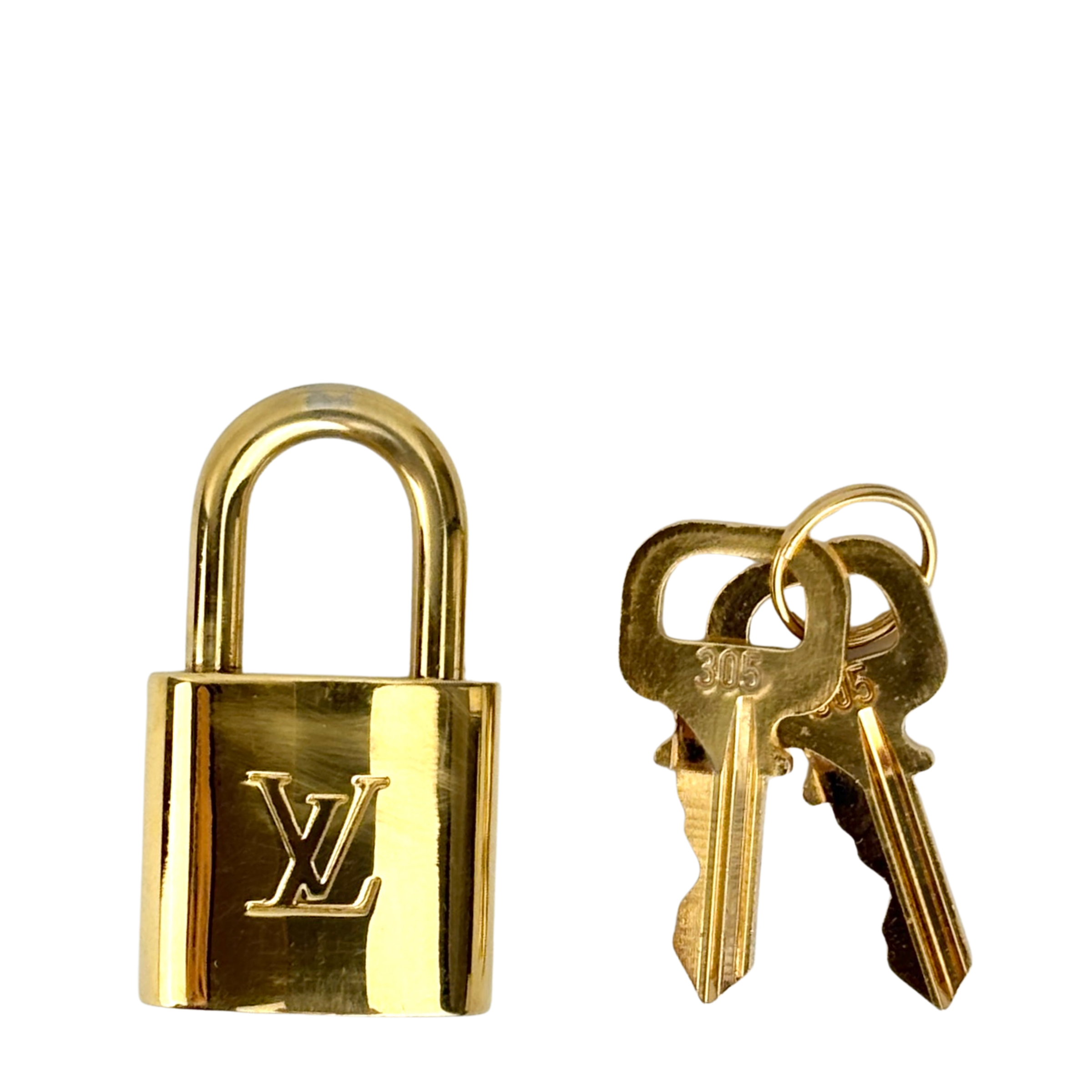 Gold Tone Padlock & Keys #305 - Glampot
