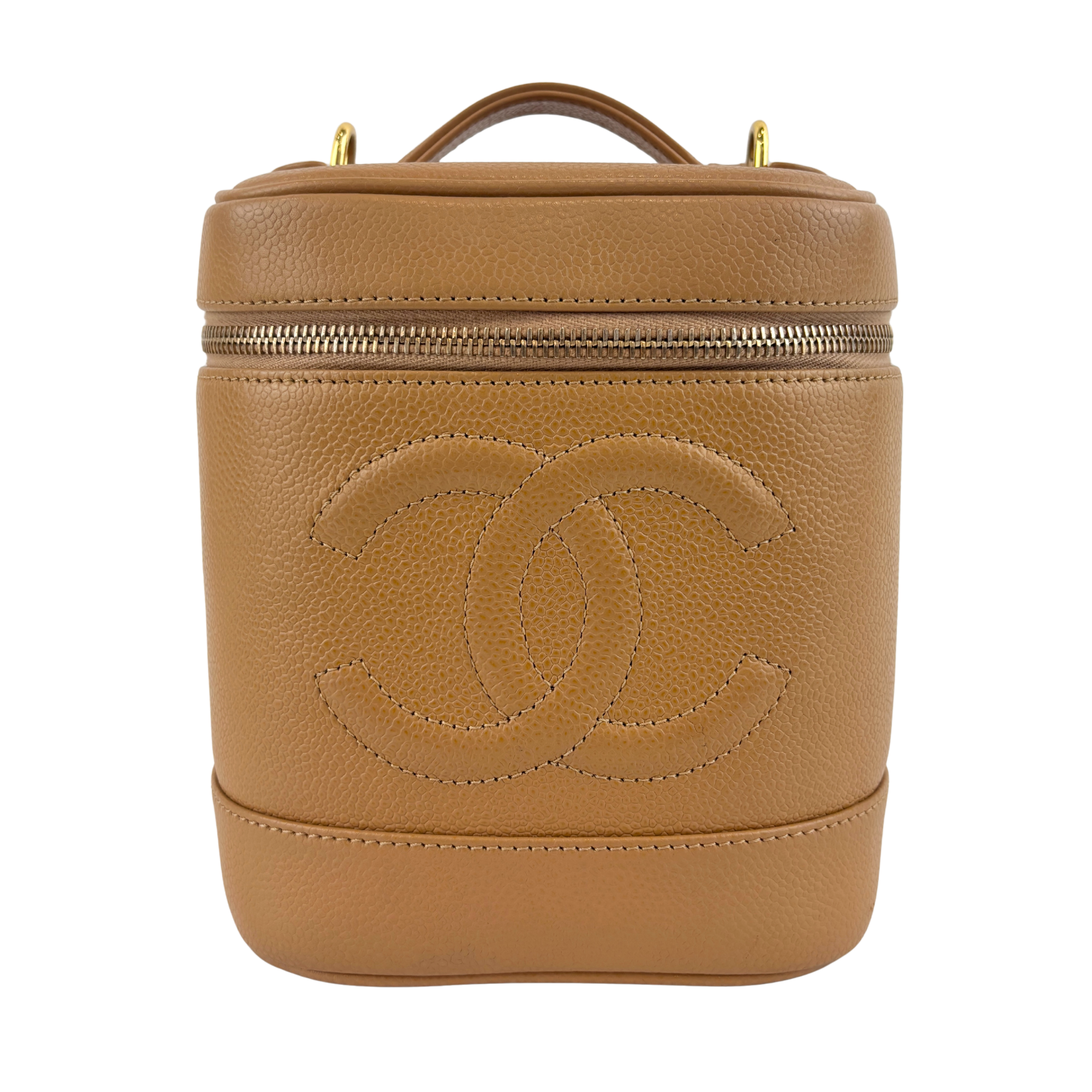 Vintage Vanity Case in Beige GHW - Glampot