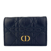 Caro Glycine Wallet Supple Cannage Calfskin in Black - Glampot