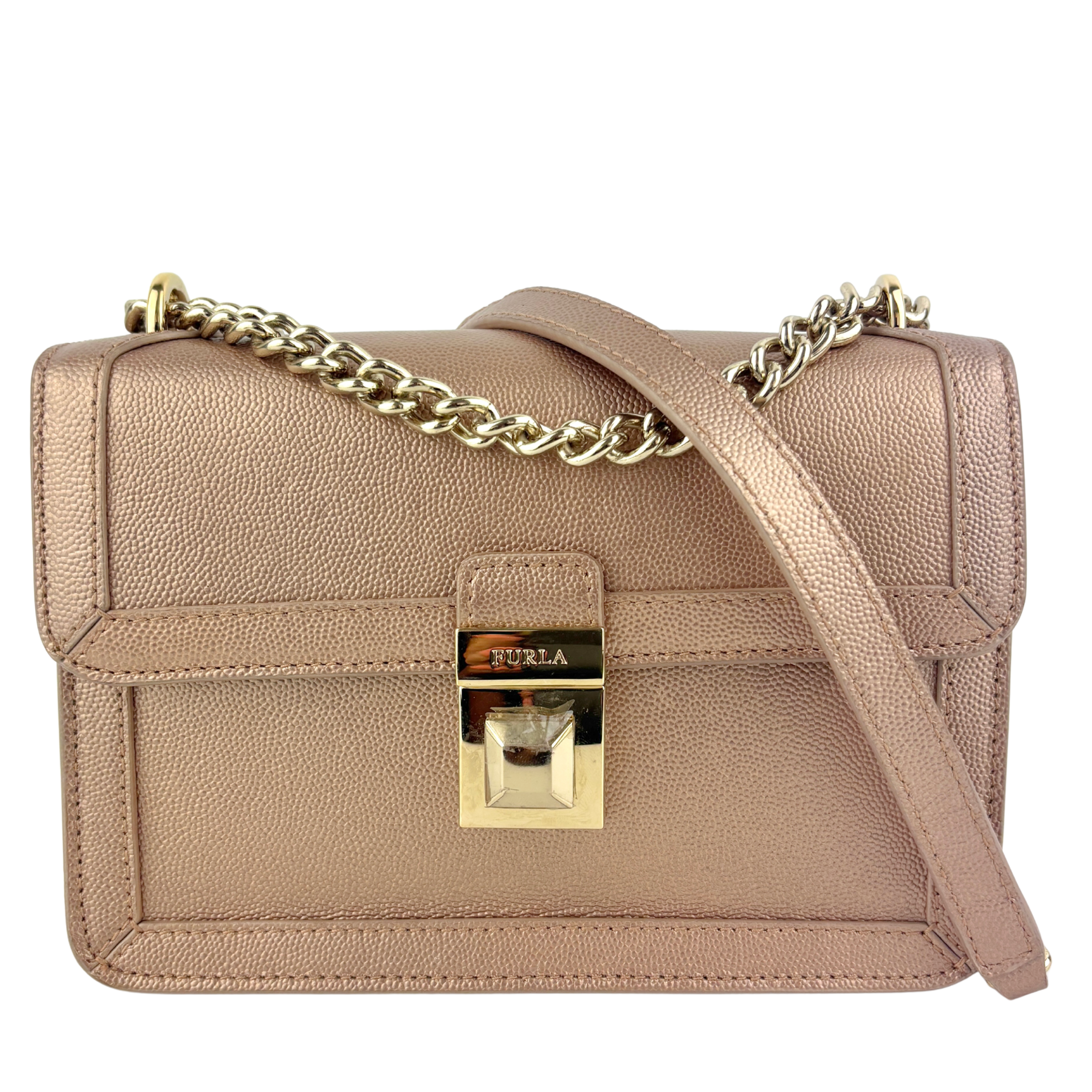 Dixie Mini Crossbody in Metallic Dusty Rose - Glampot