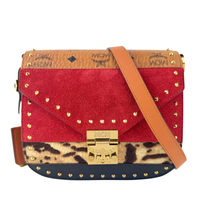 Suede Calf Hair Visetos Patricia Crossbody Bag Cognac Multicolor