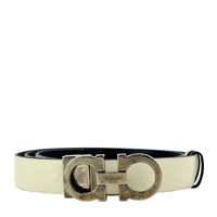 Reversible Gancini Belt White / Black 90cm
