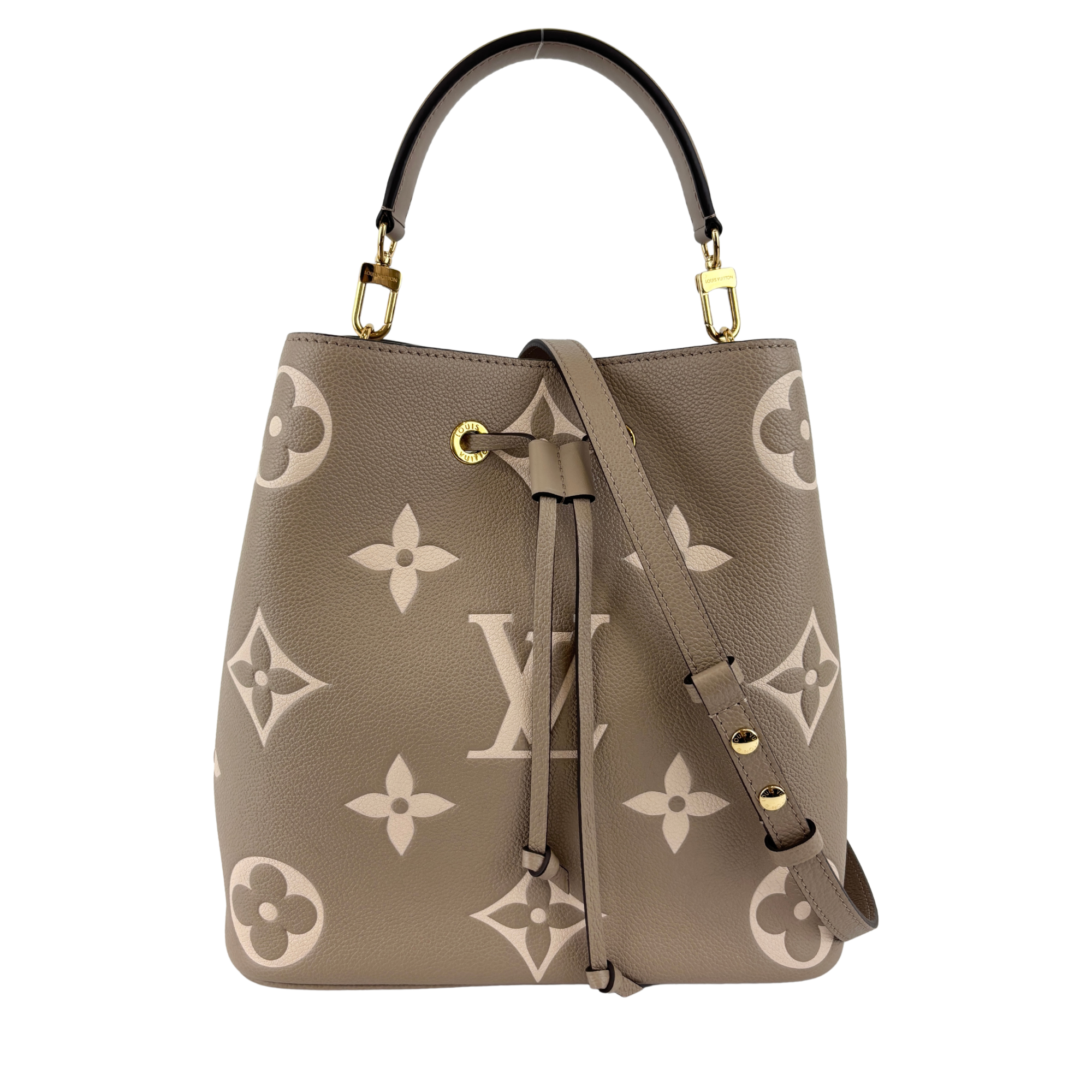 NeoNoe MM Bicolor Monogram Empreinte Leather in Tourterelle / Creme (RFID)