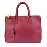 BN1786 Large Saffiano Lux Double Zip Pink Tote Bag