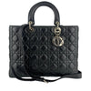 Large Lady Dior in Black Lambskin SHW