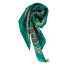 Belles Scarf of Mexico V. Jamin Carre 65 Green Cotton Scarf