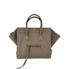 Taupe Pebbled Calfskin Leather Medium Phantom Luggage Tote Bag