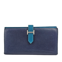 Bearn Bicolor Wallet Soufflet Epsom Bleu Nuit / Turquoise PHW