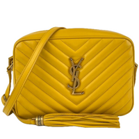 Yellow Chevron Quilted Lou Camera Bag