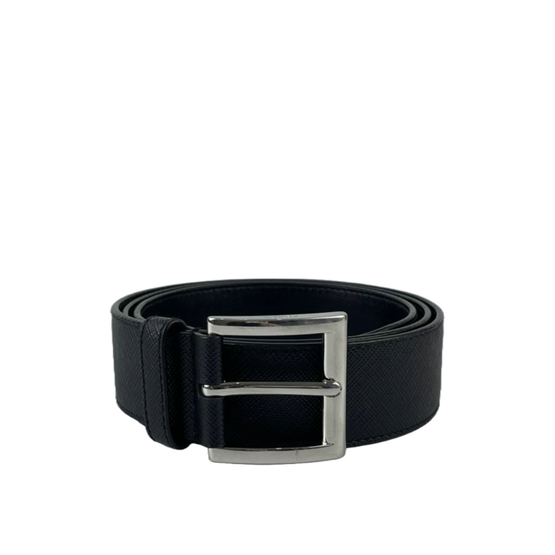 DNP098 Black Grained Leather Belt Size 85/34