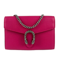 Pink Pebbled Leather Dionysus Mini Wallet on Chain Bag